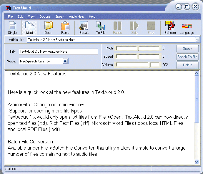 TextAloud Screenshot